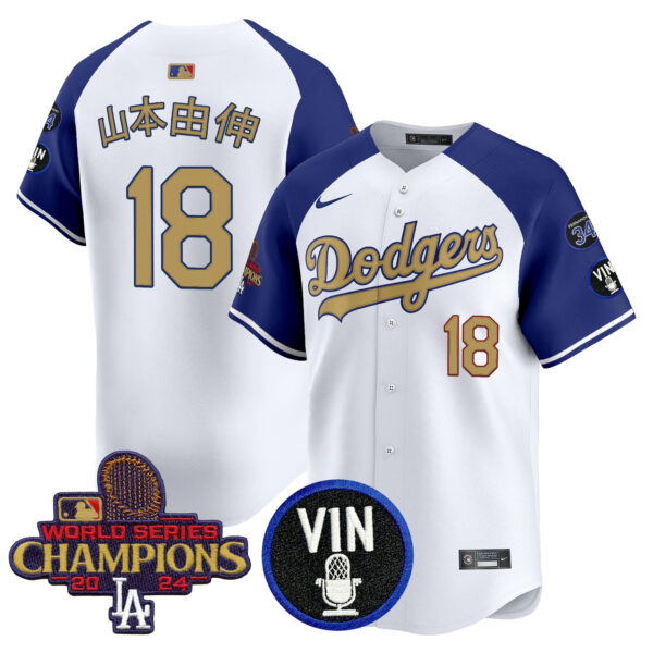 Men's Dodgers 2025 Vin Scully & #34 Fernando Patch Gold Vapor Premier Limited Jersey - All Stitched - Image 35