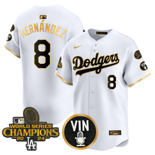 Men's Dodgers 2025 Vin Scully & #34 Fernando Patch Gold Vapor Premier Limited Jersey - All Stitched - Image 57