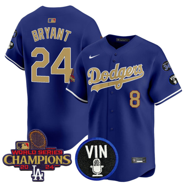 Men's Dodgers 2025 Vin Scully & #34 Fernando Patch Gold Vapor Premier Limited Jersey - All Stitched - Image 19