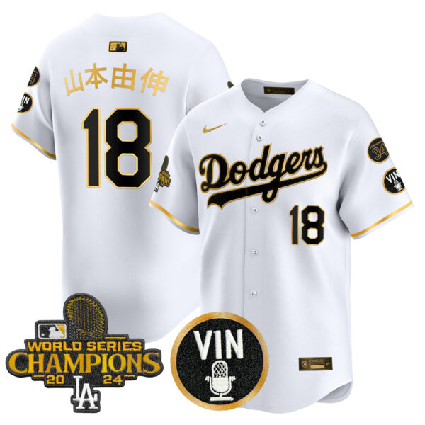 Men's Dodgers 2025 Vin Scully & #34 Fernando Patch Gold Vapor Premier Limited Jersey - All Stitched - Image 59