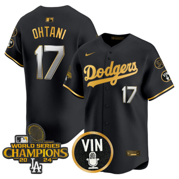 Men's Dodgers 2025 Vin Scully & #34 Fernando Patch Gold Vapor Premier Limited Jersey - All Stitched - Image 37