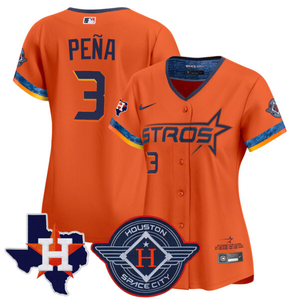 Women's Houston Astros 2025 City Connect Texas Patch Vapor Premier Limited Jersey - All Stitched - Image 29