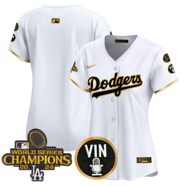 Women's Dodgers 2025 Vin Scully & #34 Fernando Patch Gold Vapor Premier Limited Jersey - All Stitched - Image 60