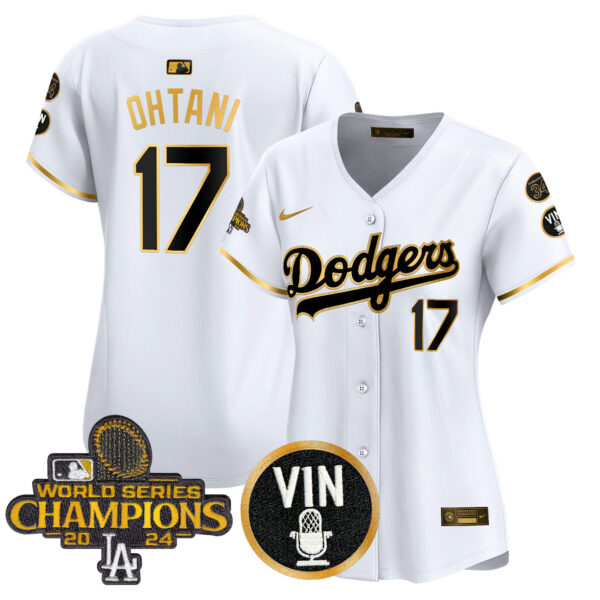 Women's Dodgers 2025 Vin Scully & #34 Fernando Patch Gold Vapor Premier Limited Jersey - All Stitched - Image 49