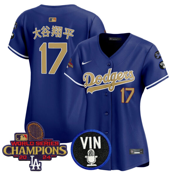 Women's Dodgers 2025 Vin Scully & #34 Fernando Patch Gold Vapor Premier Limited Jersey - All Stitched - Image 22