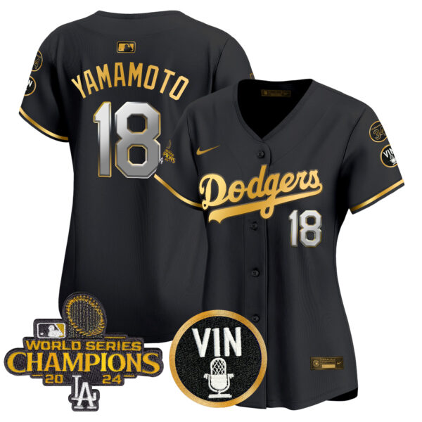 Women's Dodgers 2025 Vin Scully & #34 Fernando Patch Gold Vapor Premier Limited Jersey - All Stitched - Image 38