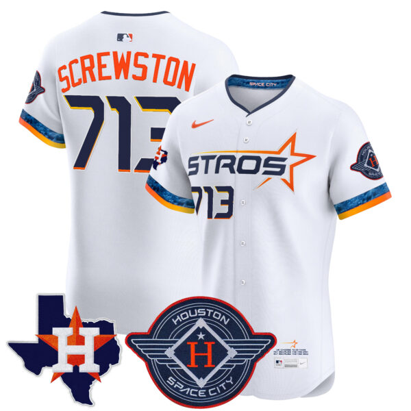 Men's Houston Astros 2025 City Connect Texas Patch Vapor Premier Elite Jersey - All Stitched - Image 7
