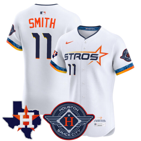 Men's Houston Astros 2025 City Connect Texas Patch Vapor Premier Elite Jersey - All Stitched - Image 9