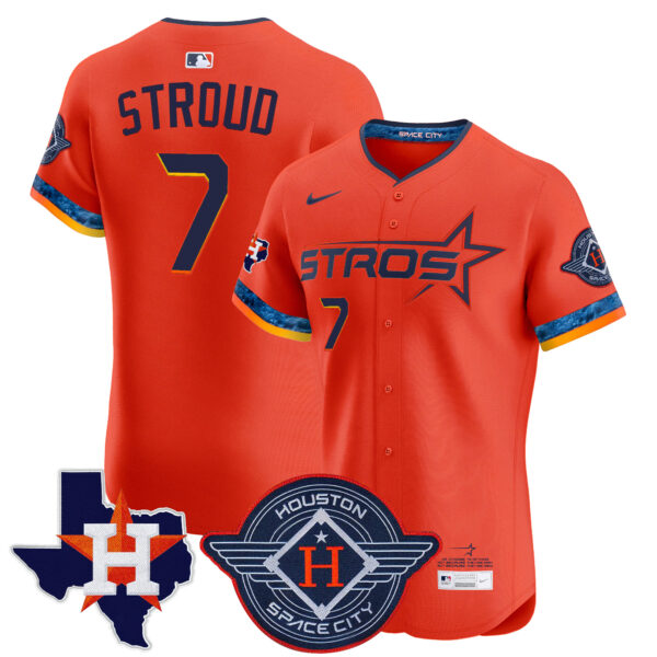 Men's Houston Astros 2025 City Connect Texas Patch Vapor Premier Elite Jersey - All Stitched - Image 34