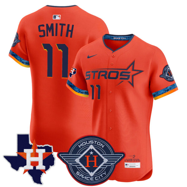 Men's Houston Astros 2025 City Connect Texas Patch Vapor Premier Elite Jersey - All Stitched - Image 38