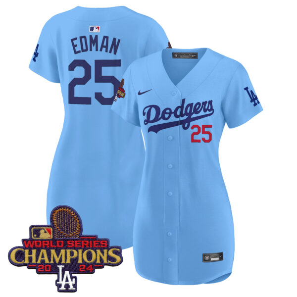 Women's Dodgers 2024 World Series Champions Patch Baseball Dress - All Stitched - Image 52