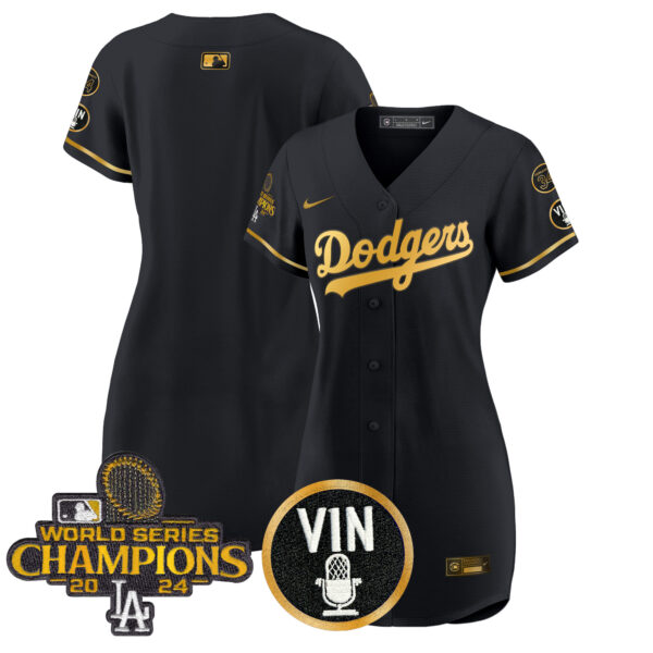Women's Dodgers 2025 Vin Scully & #34 Fernando Patch Gold Baseball Dress - All Stitched - Image 48