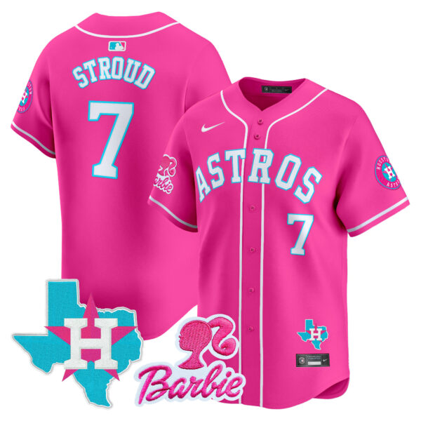 Unisex Astros Barbie Patch Vapor Premier Limited Jersey - All Stitched - Image 25