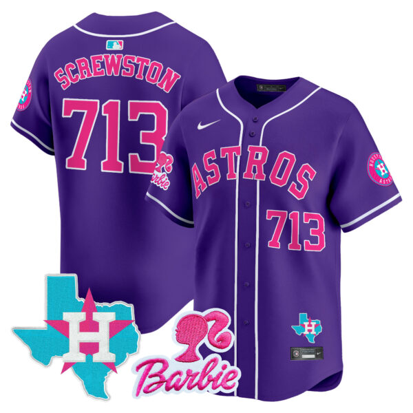 Unisex Astros Barbie Patch Vapor Premier Limited Jersey - All Stitched - Image 47