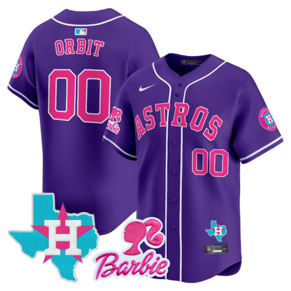 Unisex Astros Barbie Patch Vapor Premier Limited Jersey - All Stitched - Image 46