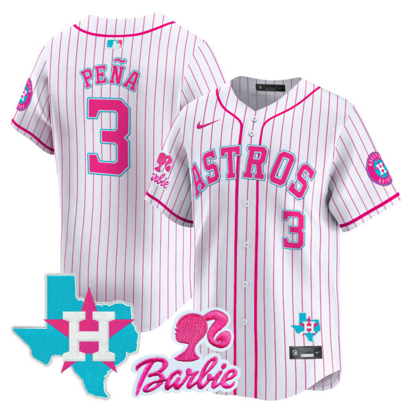 Unisex Astros Barbie Patch Vapor Premier Limited Jersey - All Stitched - Image 3