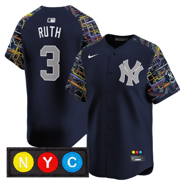 Men's New York Yankees Subway Style Vapor Premier Limited Jersey - Stitched - Image 3