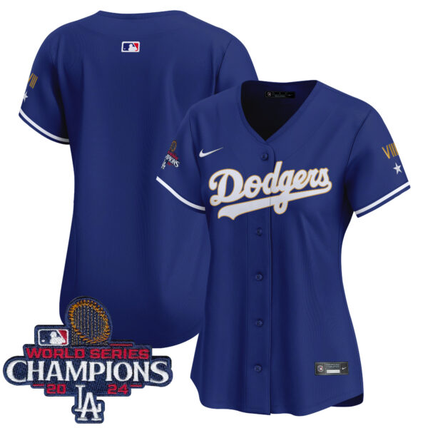 Women's Dodgers 2024 World Series Champions Gold Trim Vapor Premier Limited Jersey - All Stitched - Image 20