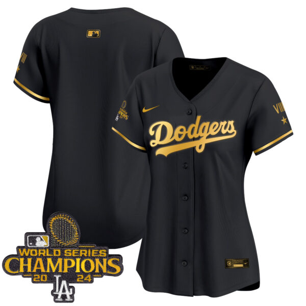 Women's Dodgers 2024 World Series Champions Gold Trim Vapor Premier Limited Jersey - All Stitched - Image 30