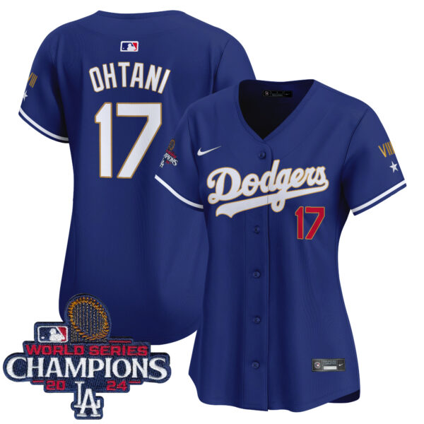 Women's Dodgers 2024 World Series Champions Gold Trim Vapor Premier Limited Jersey - All Stitched - Image 11