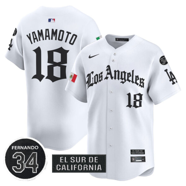Men's Dodgers Mexico 2025 LA Gothic Style Vapor Premier Limited Jersey - All Stitched - Image 13