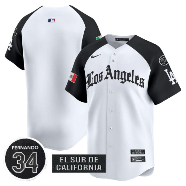 Men's Dodgers Mexico 2025 LA Gothic Style Vapor Premier Limited Jersey - All Stitched - Image 30