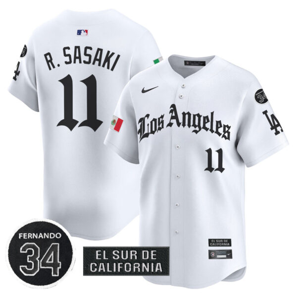 Men's Dodgers Mexico 2025 LA Gothic Style Vapor Premier Limited Jersey - All Stitched - Image 14