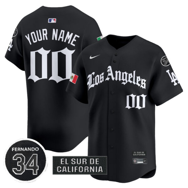 Dodgers Mexico 2025 LA Gothic Style Vapor Premier Limited Custom Jersey - All Stitched