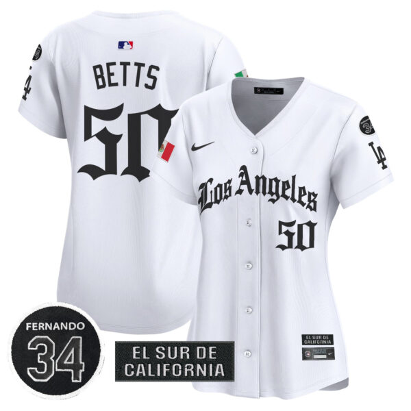 Women's Dodgers Mexico 2025 LA Gothic Style Vapor Premier Limited Jersey - All Stitched - Image 16