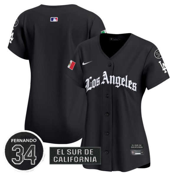 Women's Dodgers Mexico 2025 LA Gothic Style Vapor Premier Limited Jersey - All Stitched - Image 10