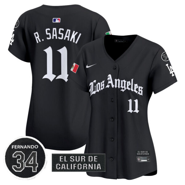 Women's Dodgers Mexico 2025 LA Gothic Style Vapor Premier Limited Jersey - All Stitched - Image 4