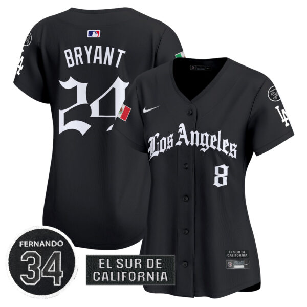 Women's Dodgers Mexico 2025 LA Gothic Style Vapor Premier Limited Jersey - All Stitched - Image 7