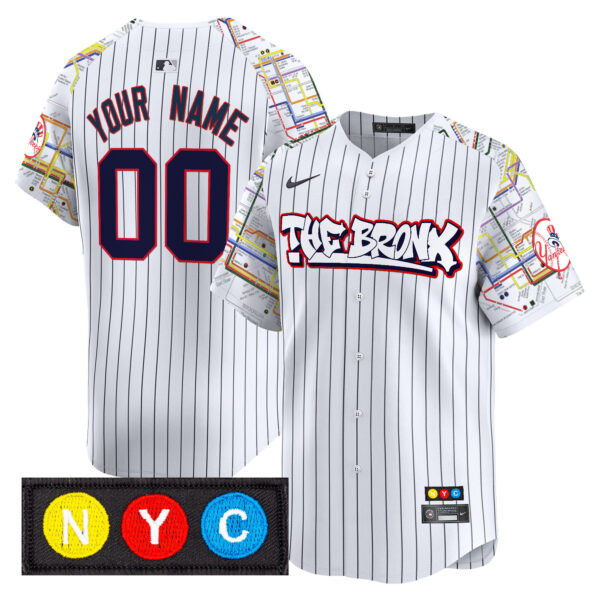 New York Yankees The Bronx Subway Style Vapor Premier Limited Custom Jersey - Stitched - Image 4