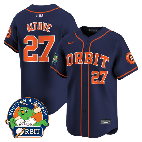 Men's Astros Orbit Patch Vapor Premier Limited Jersey - All Stitched - Image 19