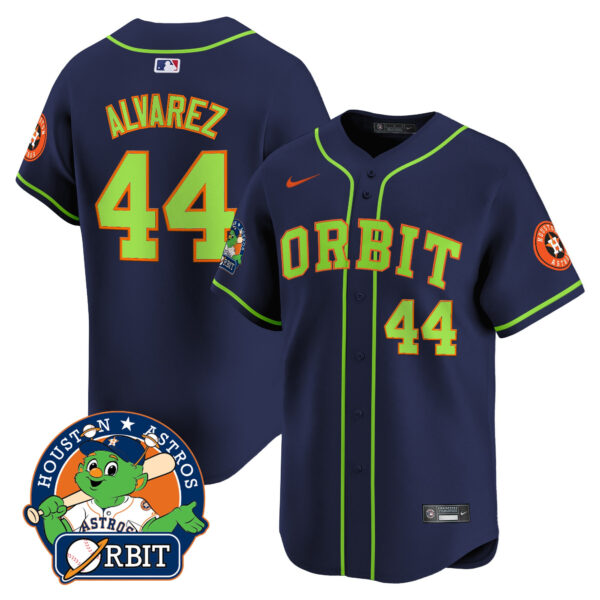 Men's Astros Orbit Patch Vapor Premier Limited Jersey - All Stitched - Image 39
