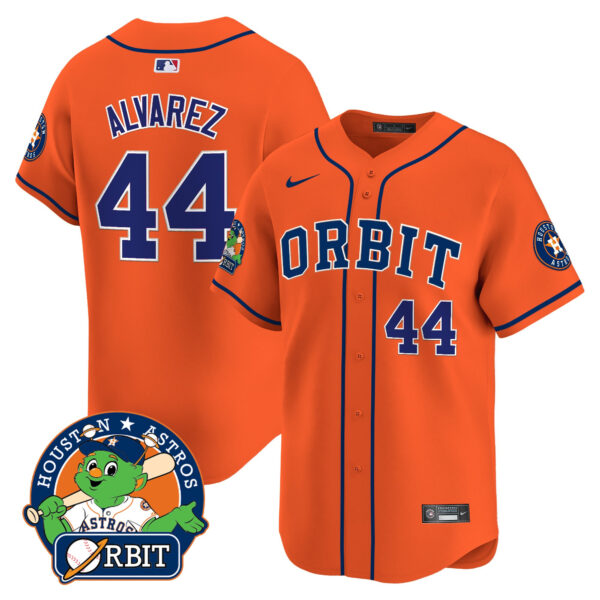 Men's Astros Orbit Patch Vapor Premier Limited Jersey - All Stitched - Image 30