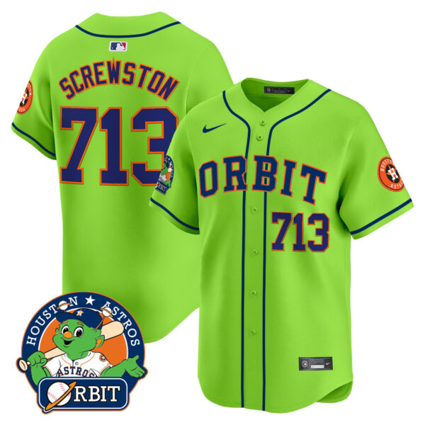 Men's Astros Orbit Patch Vapor Premier Limited Jersey - All Stitched - Image 6