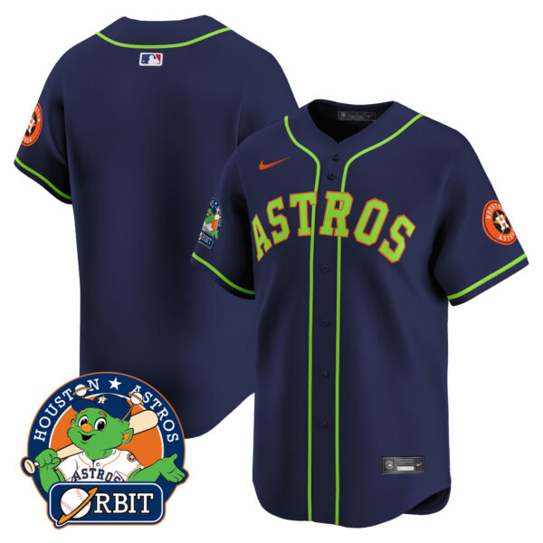 Men's Astros Orbit Patch Vapor Premier Limited Jersey V2 - All Stitched - Image 30