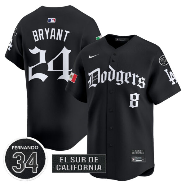 Men's Dodgers Mexico 2025 LA Gothic Style Vapor Premier Limited Jersey V2 - All Stitched - Image 7
