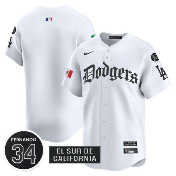 Men's Dodgers Mexico 2025 LA Gothic Style Vapor Premier Limited Jersey V2 - All Stitched - Image 20
