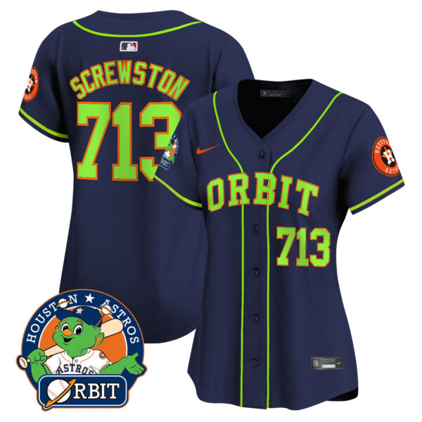 Women's Astros Orbit Patch Vapor Premier Limited Jersey - All Stitched - Image 42