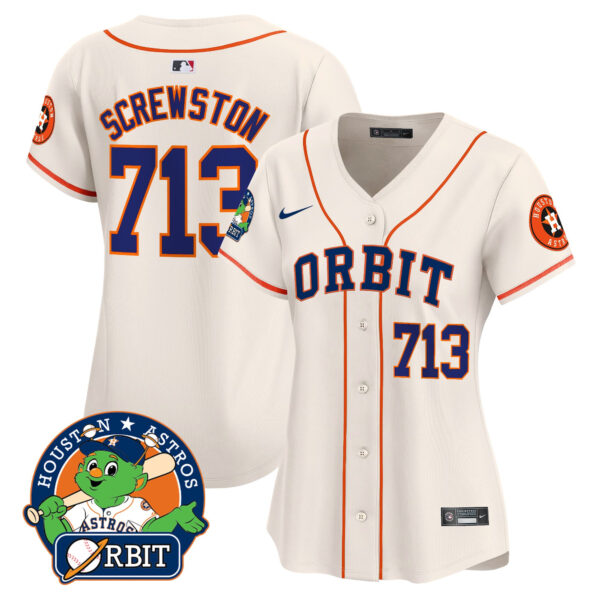 Women's Astros Orbit Patch Vapor Premier Limited Jersey - All Stitched - Image 51