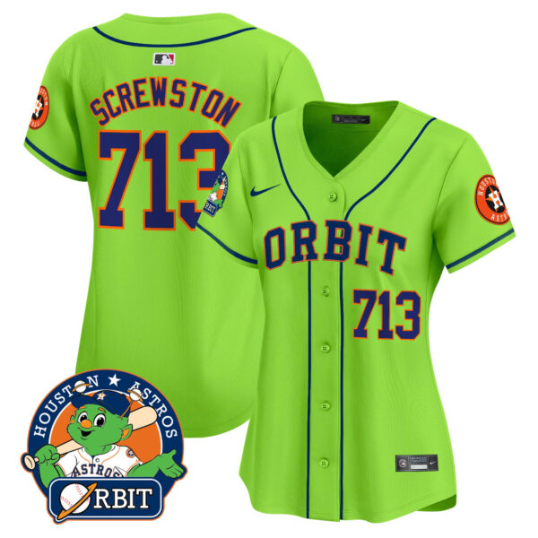 Women's Astros Orbit Patch Vapor Premier Limited Jersey - All Stitched - Image 6