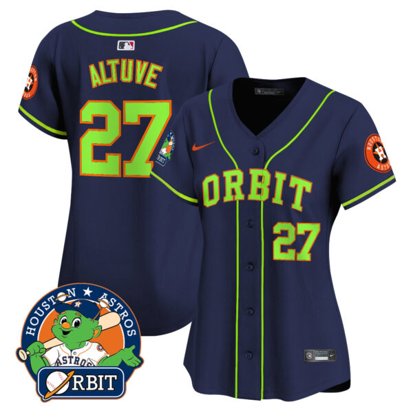 Women's Astros Orbit Patch Vapor Premier Limited Jersey - All Stitched - Image 37