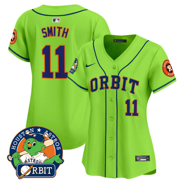 Women's Astros Orbit Patch Vapor Premier Limited Jersey - All Stitched - Image 8