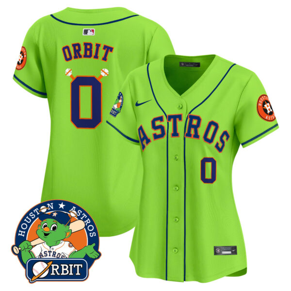 Women's Astros Orbit Patch Vapor Premier Limited Jersey V2 - All Stitched