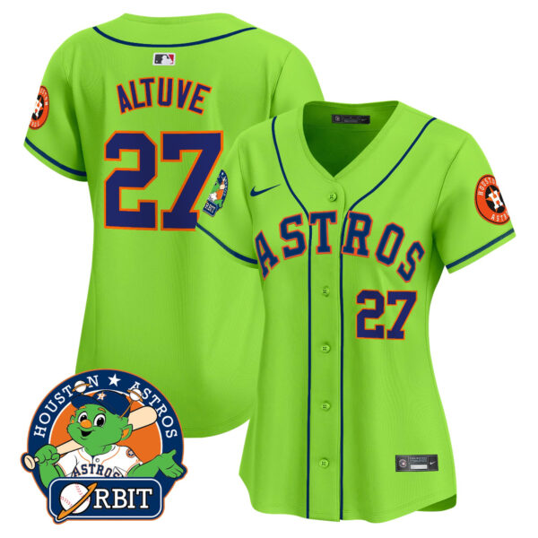 Women's Astros Orbit Patch Vapor Premier Limited Jersey V2 - All Stitched - Image 2