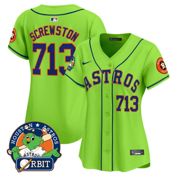 Women's Astros Orbit Patch Vapor Premier Limited Jersey V2 - All Stitched - Image 6