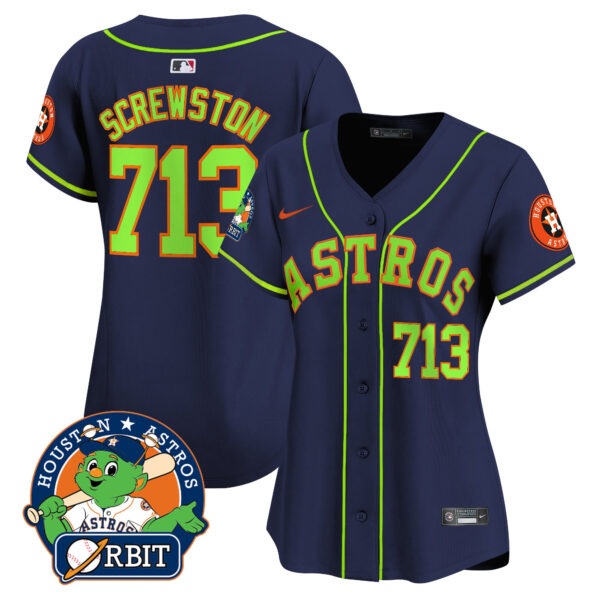 Women's Astros Orbit Patch Vapor Premier Limited Jersey V2 - All Stitched - Image 24