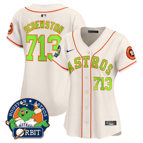 Women's Astros Orbit Patch Vapor Premier Limited Jersey V2 - All Stitched - Image 42